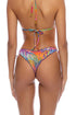 Luli Fama Wild Waters Crystallized Wavy Ruched Back Tie Side Bottom